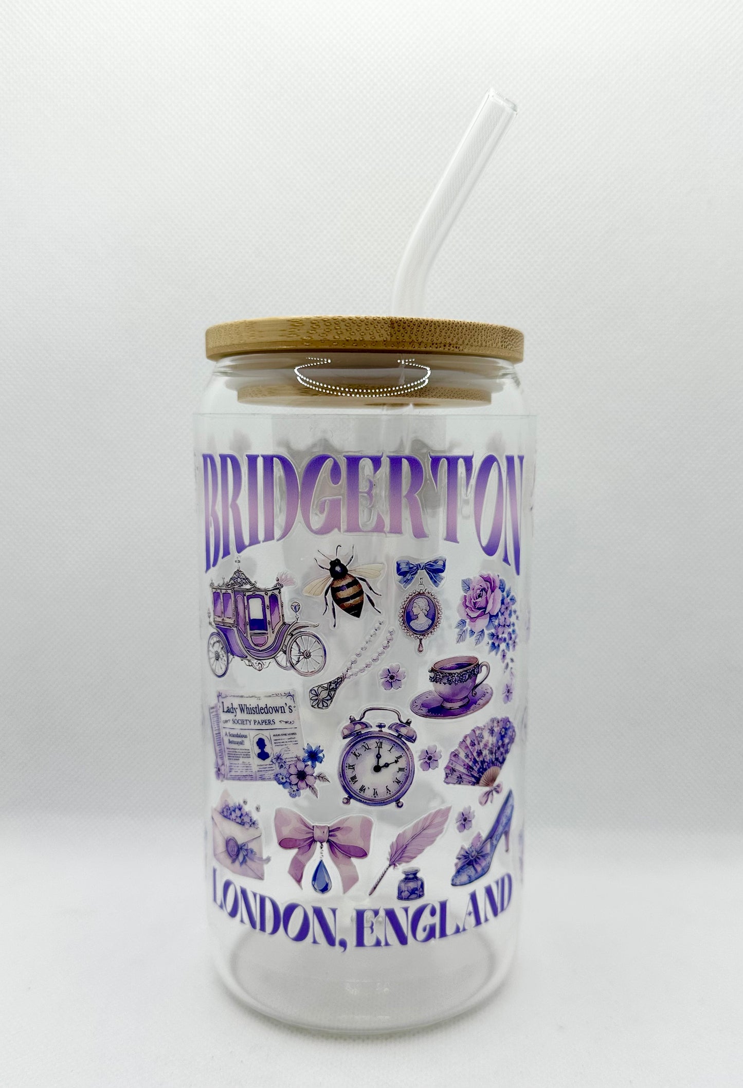B TV Show 16oz Glass Tumbler with Straw