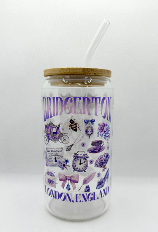 B TV Show 16oz Glass Tumbler with Straw
