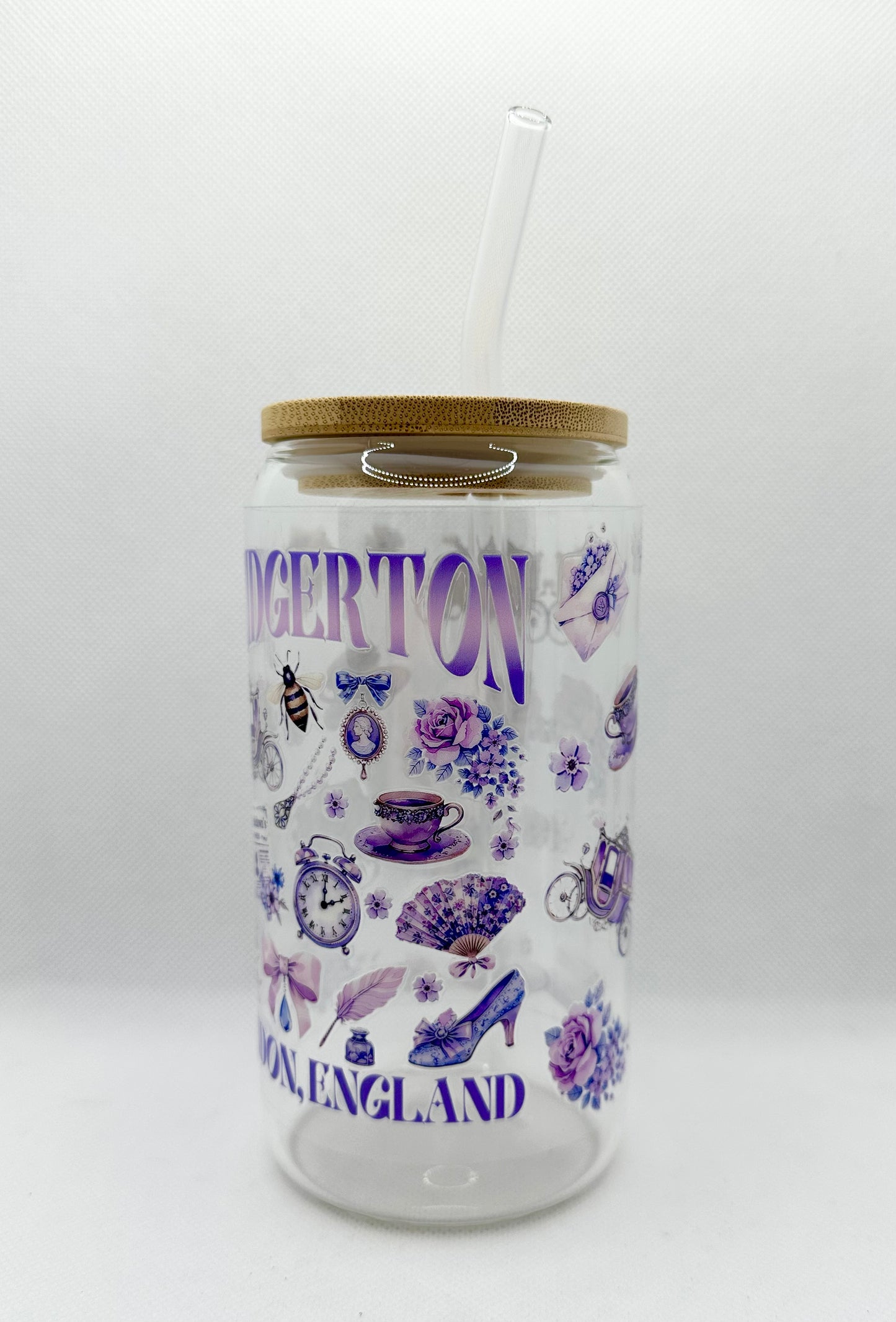 B TV Show 16oz Glass Tumbler with Straw
