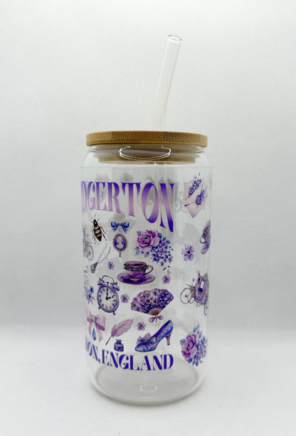 B TV Show 16oz Glass Tumbler with Straw