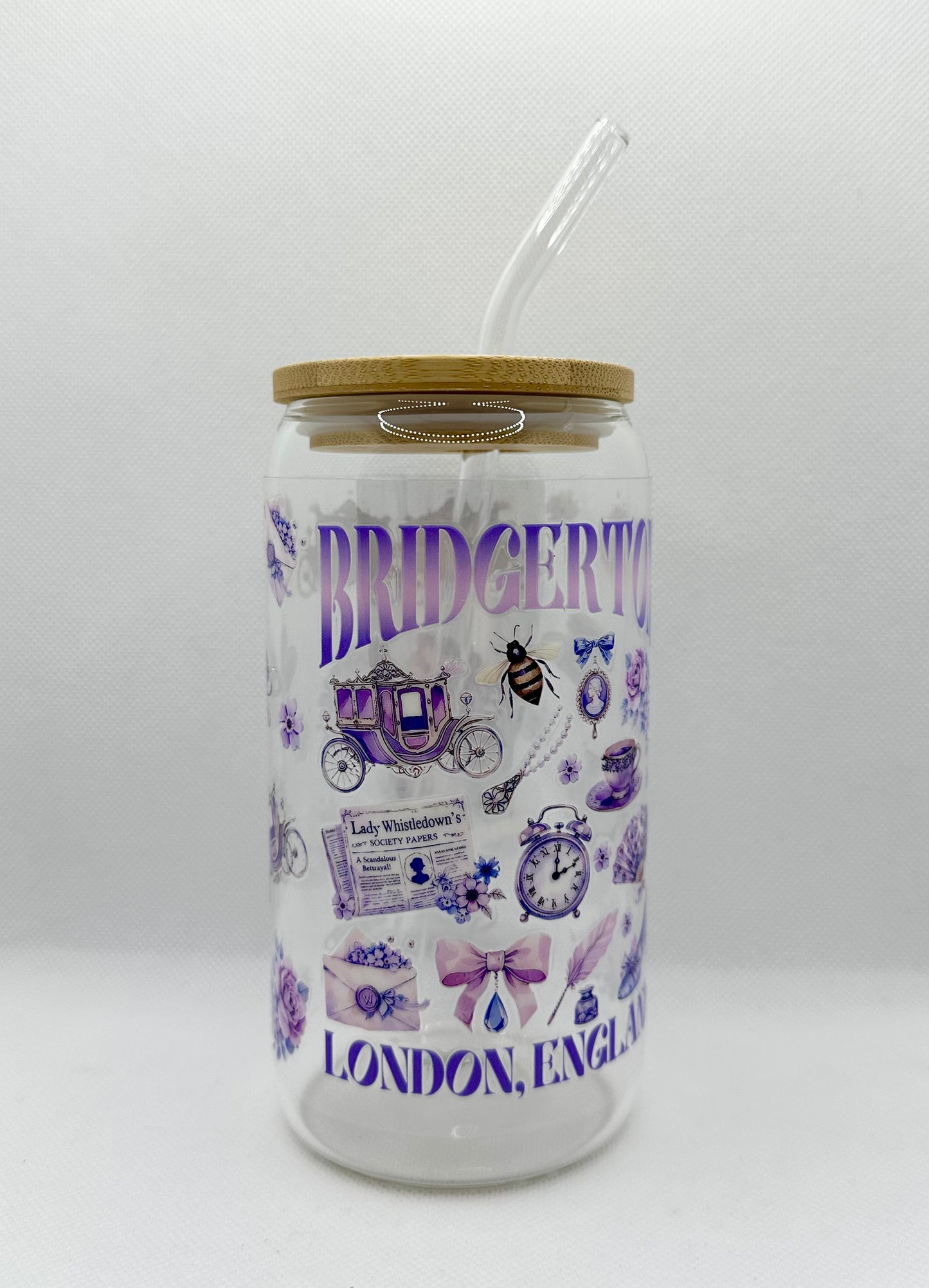 B TV Show 16oz Glass Tumbler with Straw