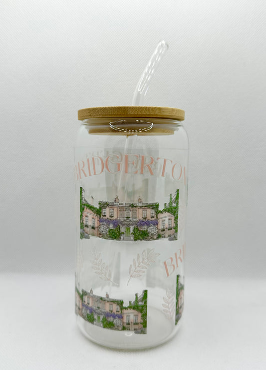 B House 16oz Glass Tumbler with Straw