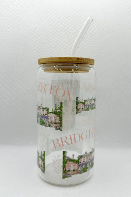 B House 16oz Glass Tumbler with Straw