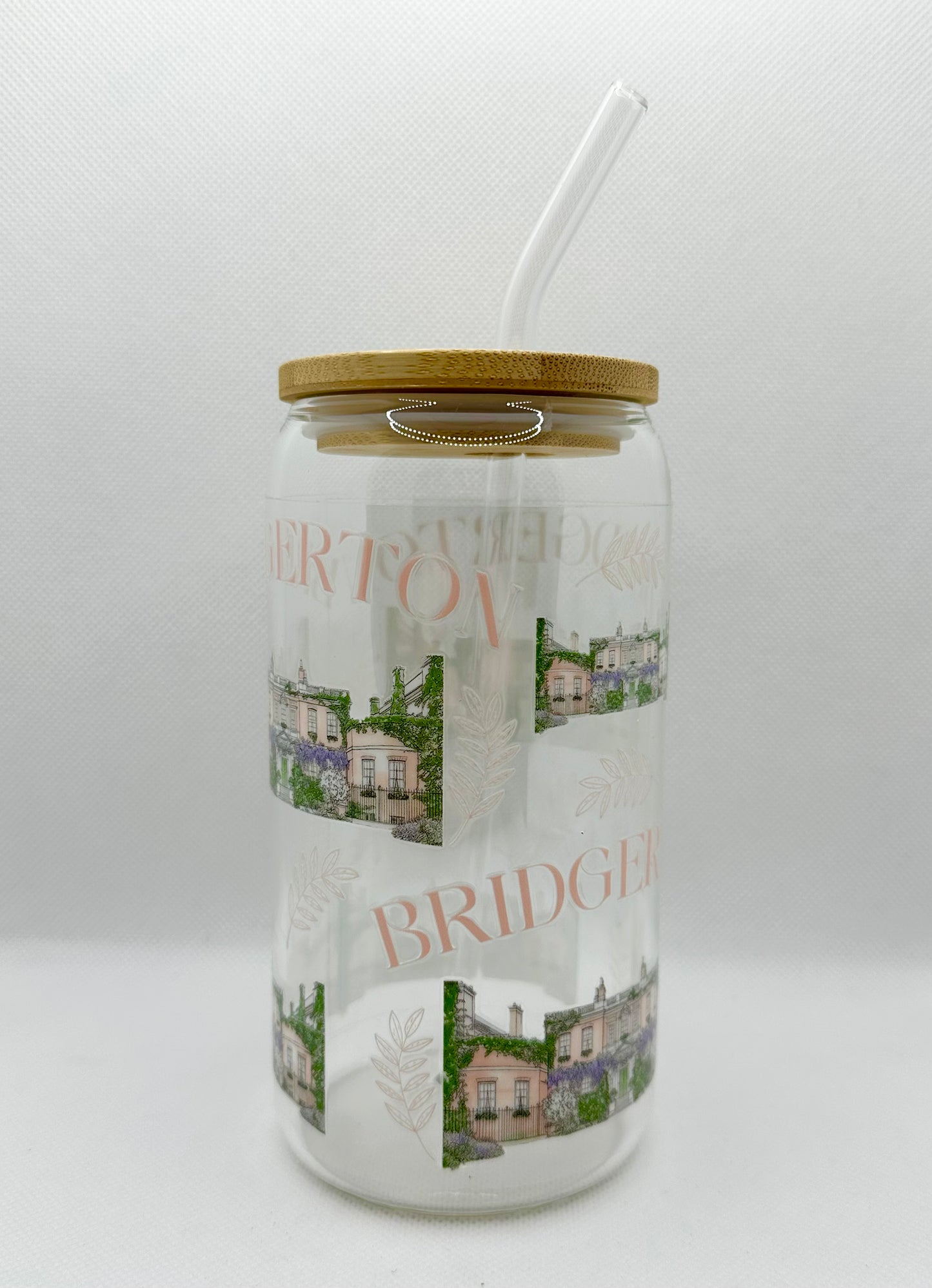 B House 16oz Glass Tumbler with Straw