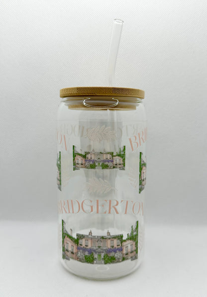 B House 16oz Glass Tumbler with Straw