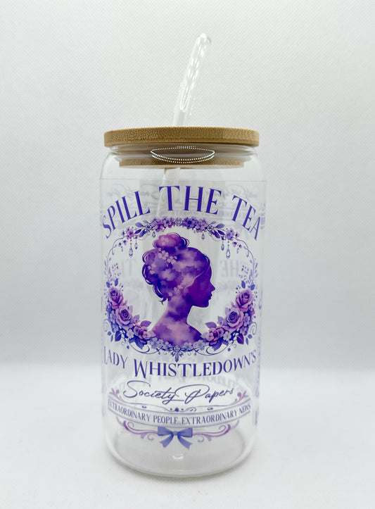 Lady W 16oz Glass Tumbler with Straw