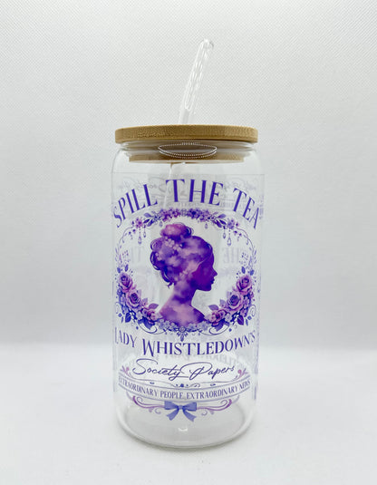 Lady W 16oz Glass Tumbler with Straw