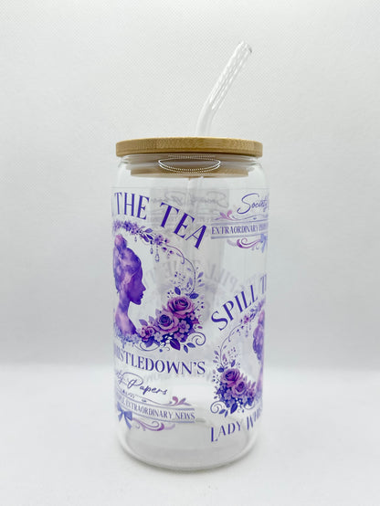 Lady W 16oz Glass Tumbler with Straw