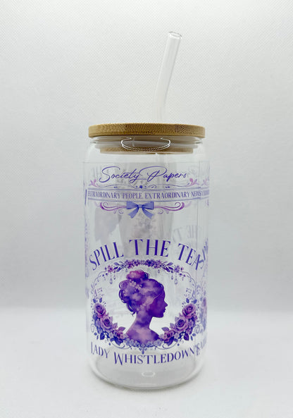 Lady W 16oz Glass Tumbler with Straw