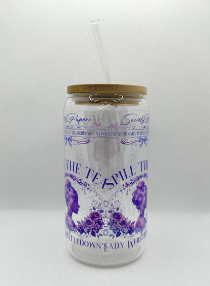 Lady W 16oz Glass Tumbler with Straw
