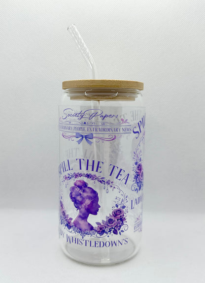 Lady W 16oz Glass Tumbler with Straw