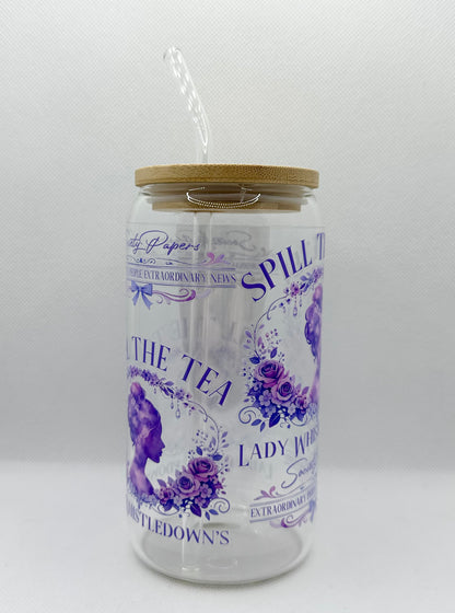 Lady W 16oz Glass Tumbler with Straw