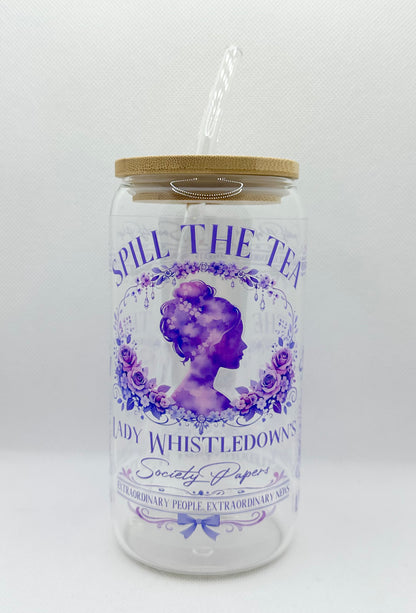 Lady W 16oz Glass Tumbler with Straw