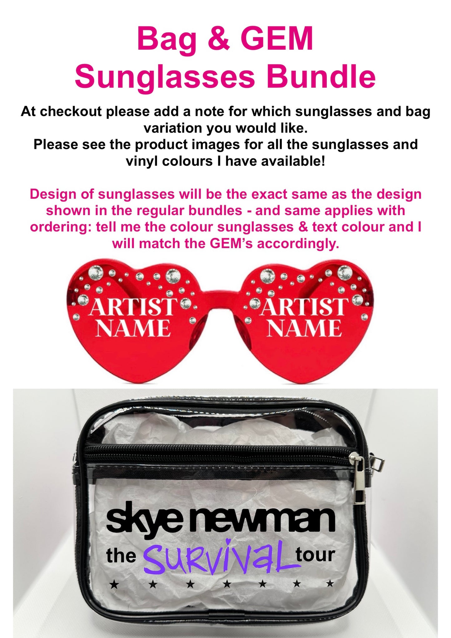 SN 2026 Tour Concert Bag Clear Stadium Approved PVC Concert Crossbody Bag