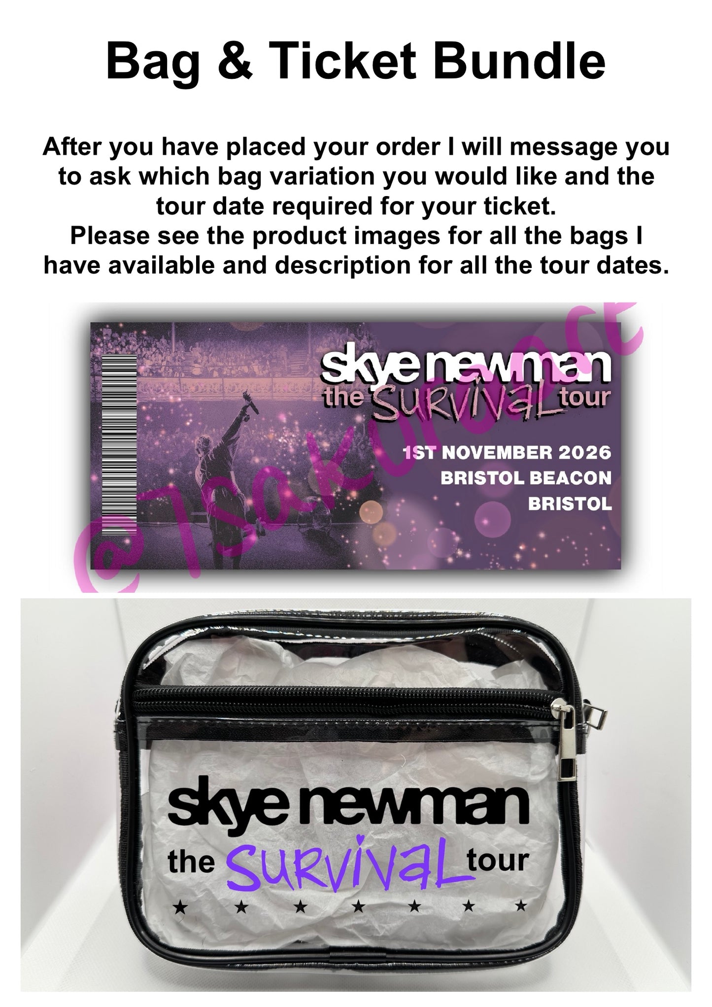 SN 2026 Tour Concert Bag Clear Stadium Approved PVC Concert Crossbody Bag