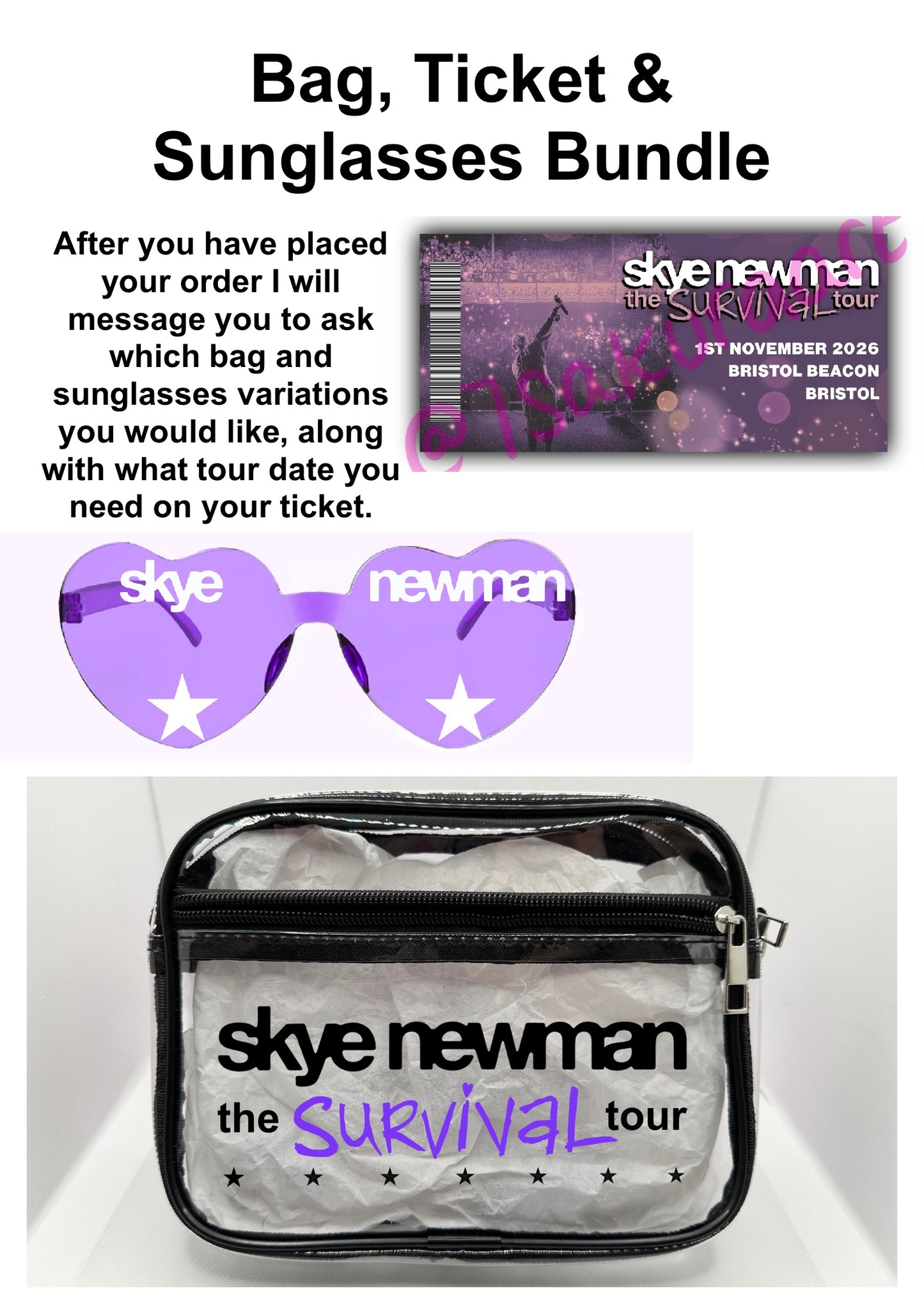 SN 2026 Tour Concert Bag Clear Stadium Approved PVC Concert Crossbody Bag