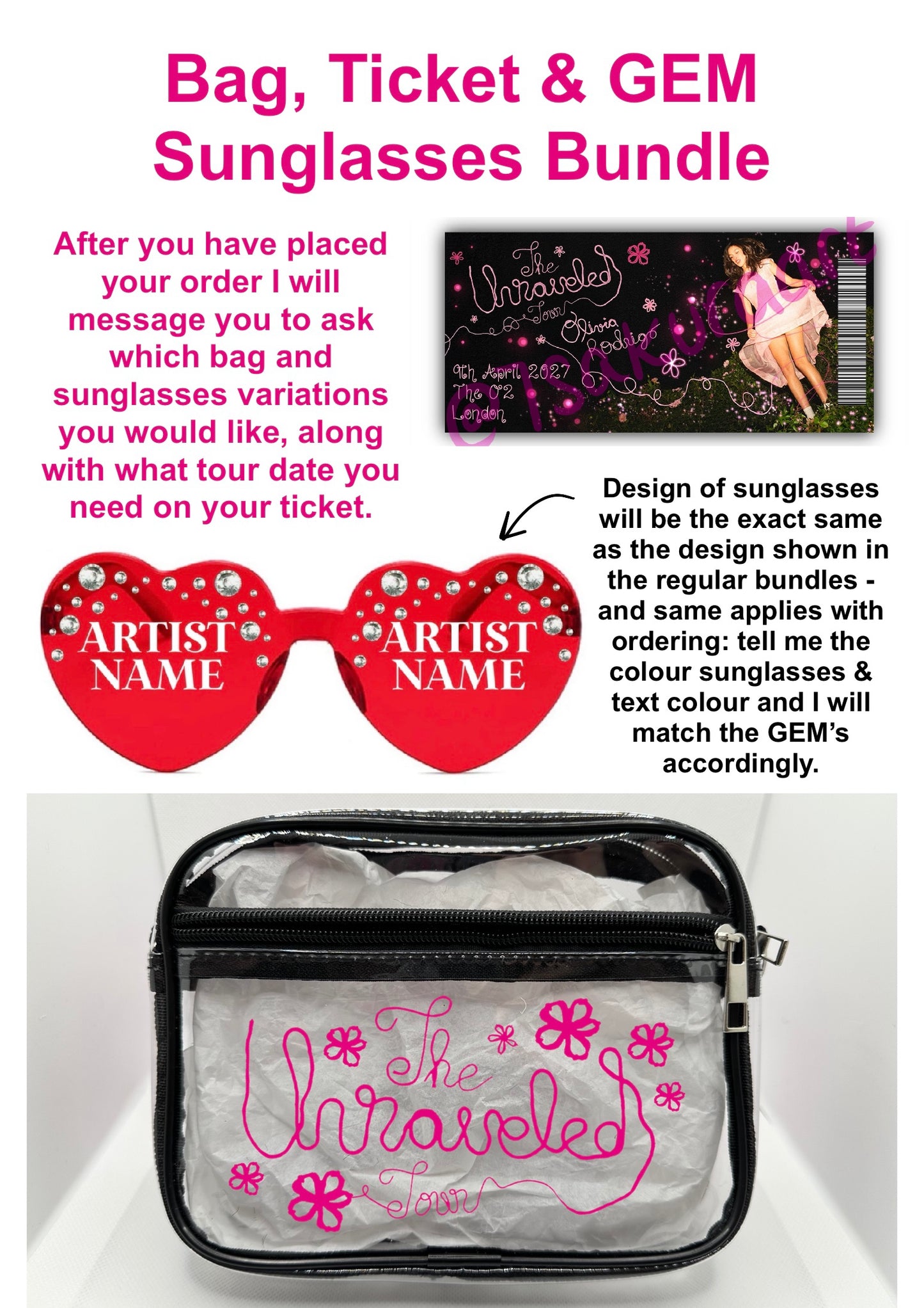 OR 2027 Tour Concert Bag Clear Stadium Approved PVC Concert Crossbody