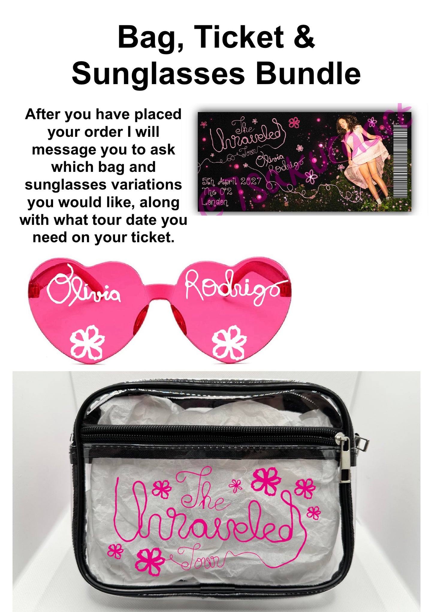OR 2027 Tour Concert Bag Clear Stadium Approved PVC Concert Crossbody