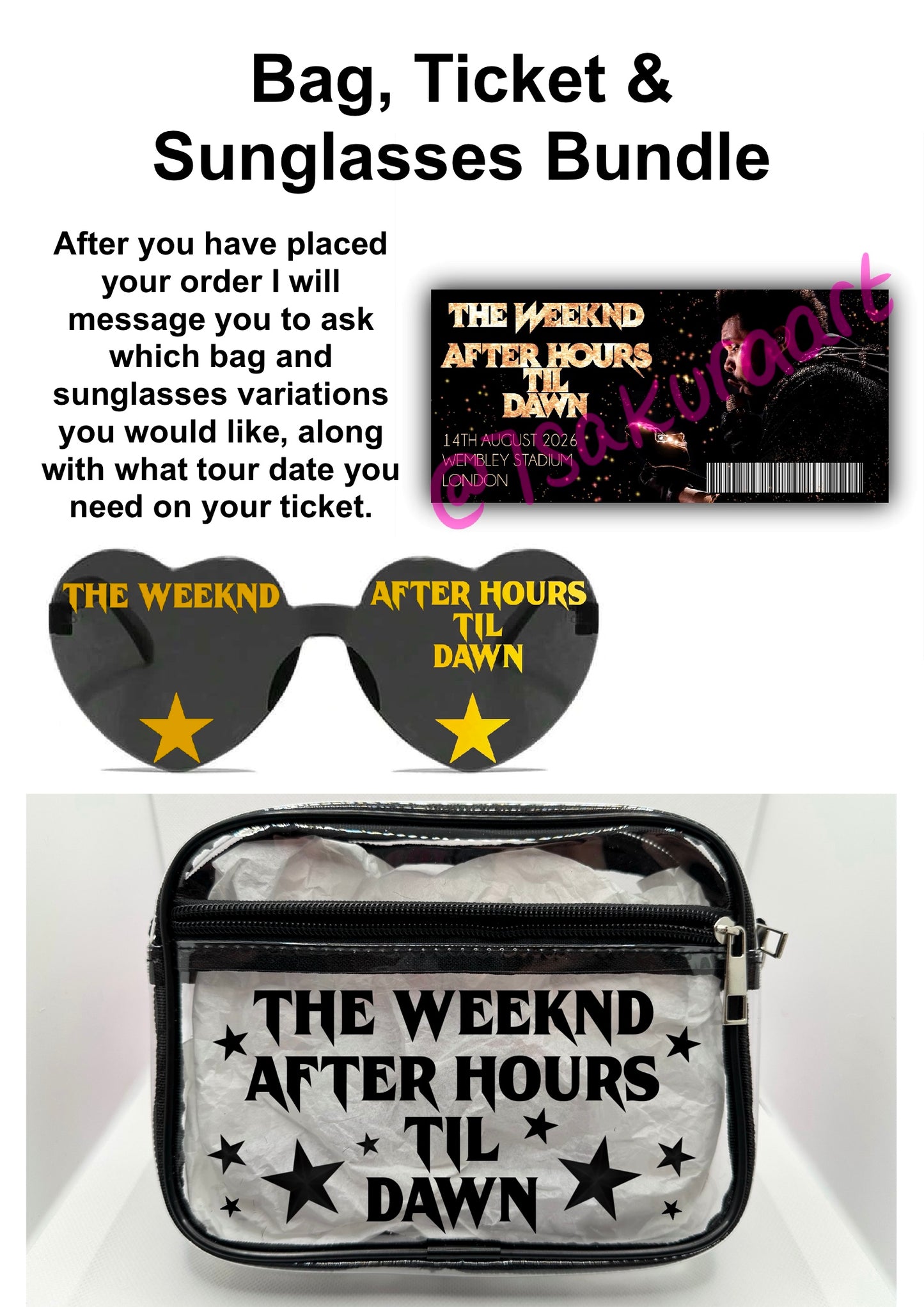 TW Tour Concert Bag Clear Stadium Approved PVC Concert Crossbody Bag