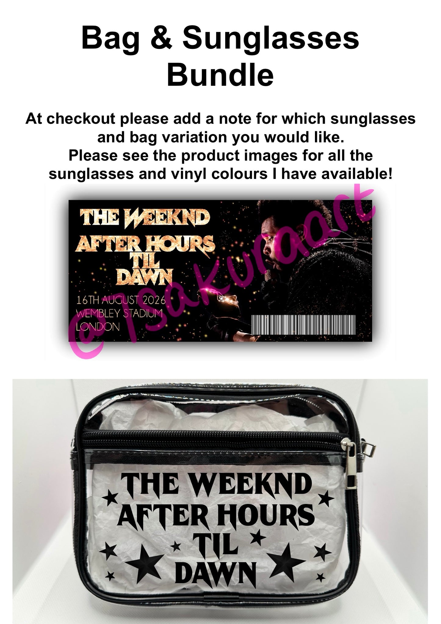 TW Tour Concert Bag Clear Stadium Approved PVC Concert Crossbody Bag