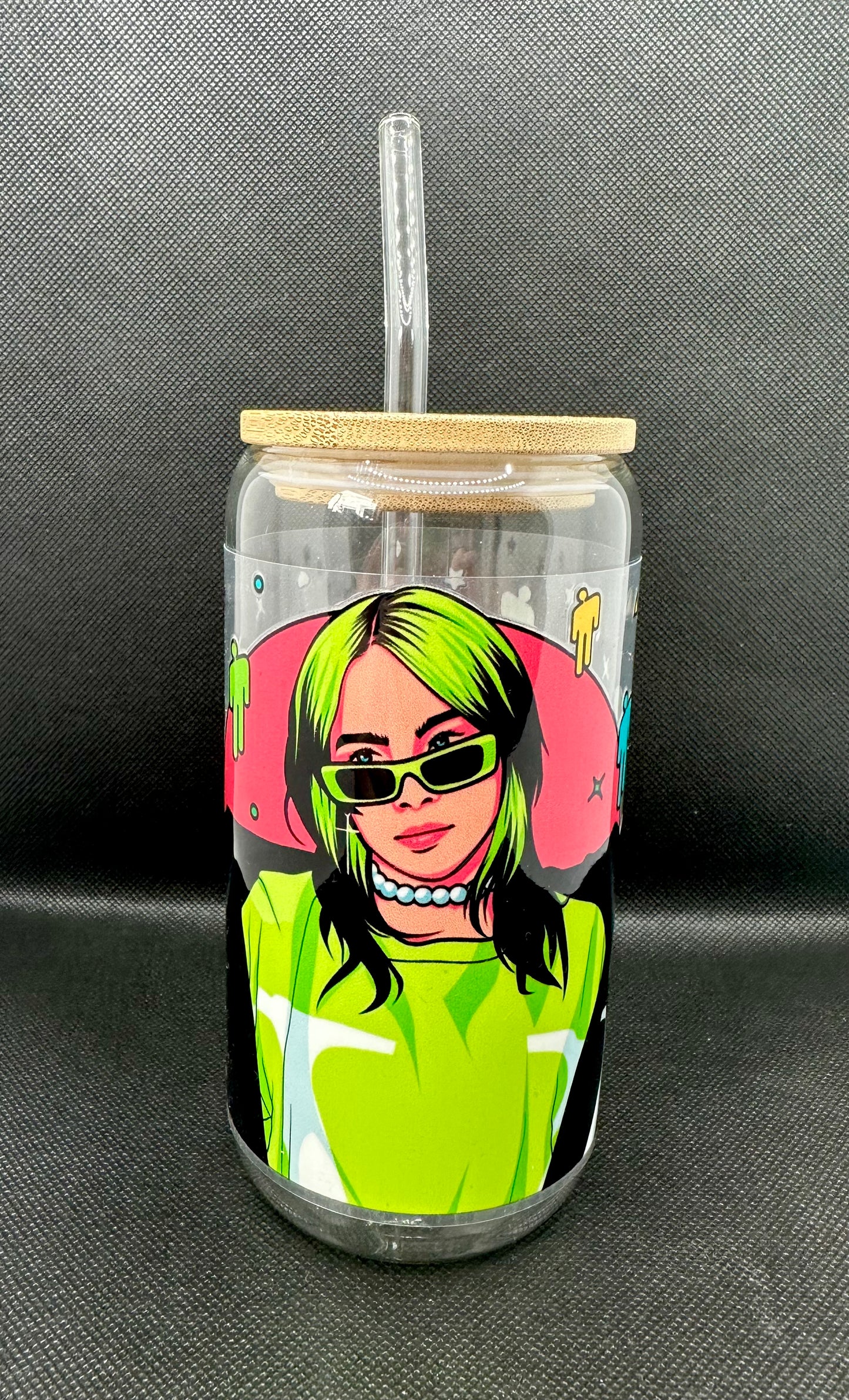 BE 16oz Clear Glass Tumbler with Straw