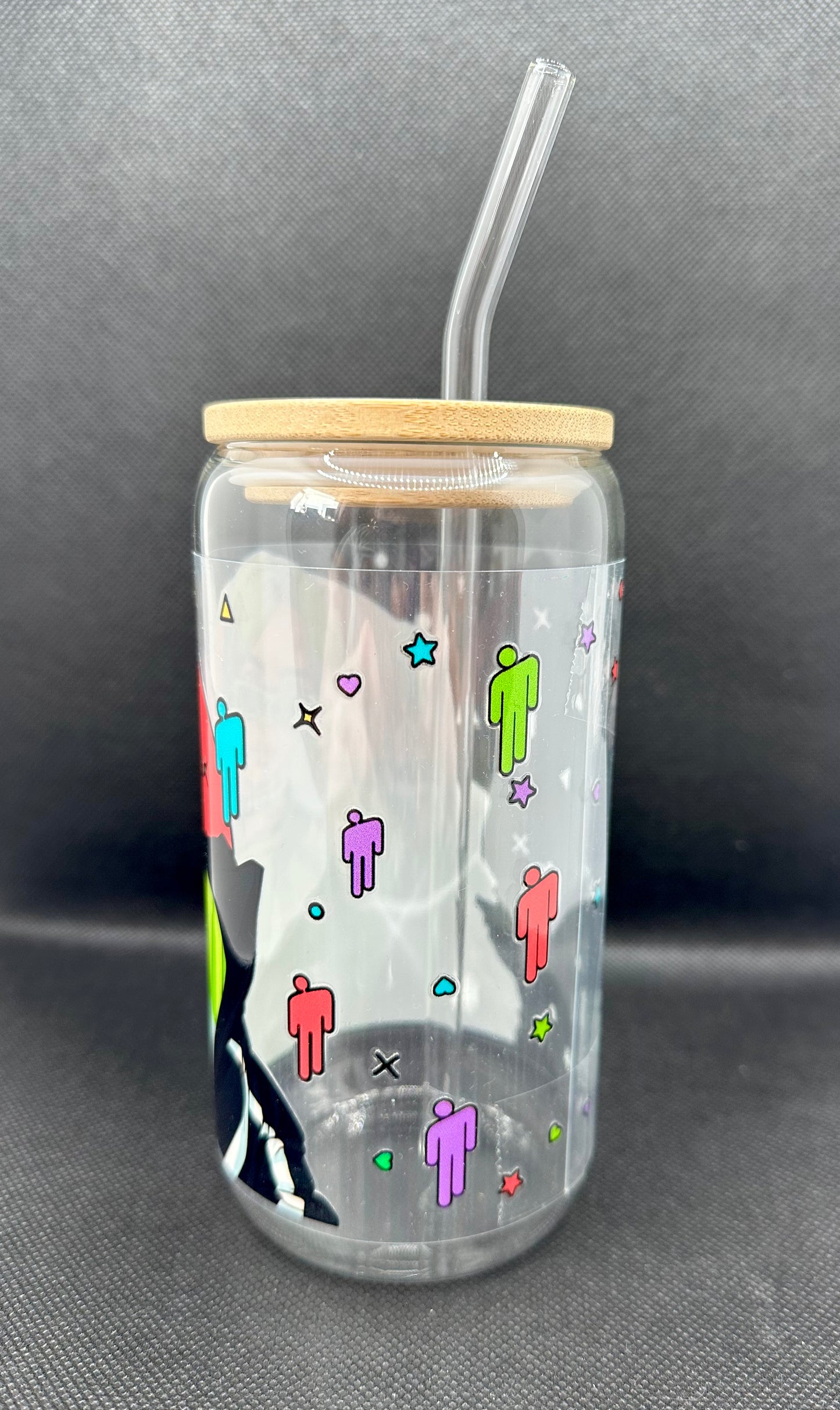BE 16oz Clear Glass Tumbler with Straw