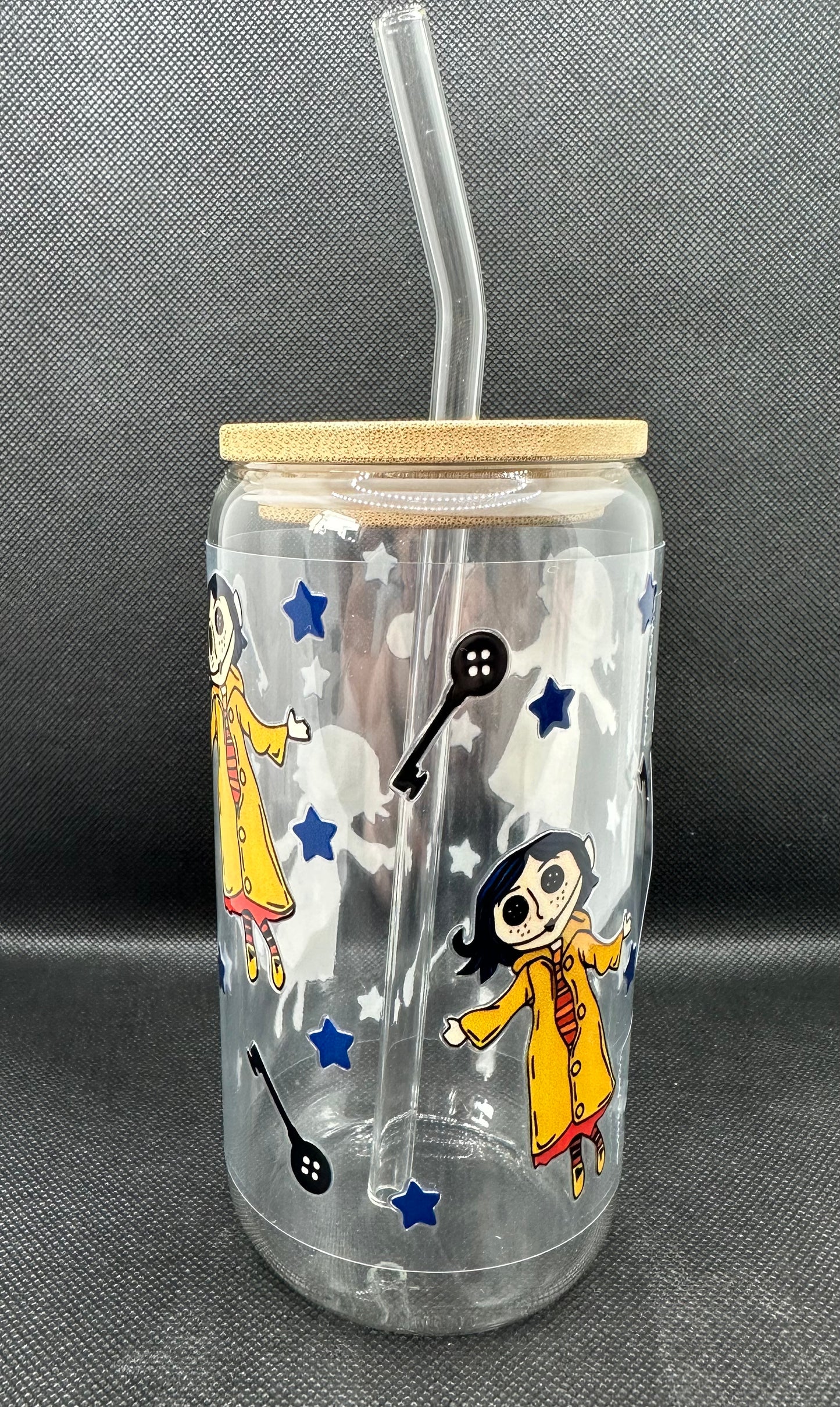 Animation Girl inspired 16oz Clear Glass Tumbler with Straw