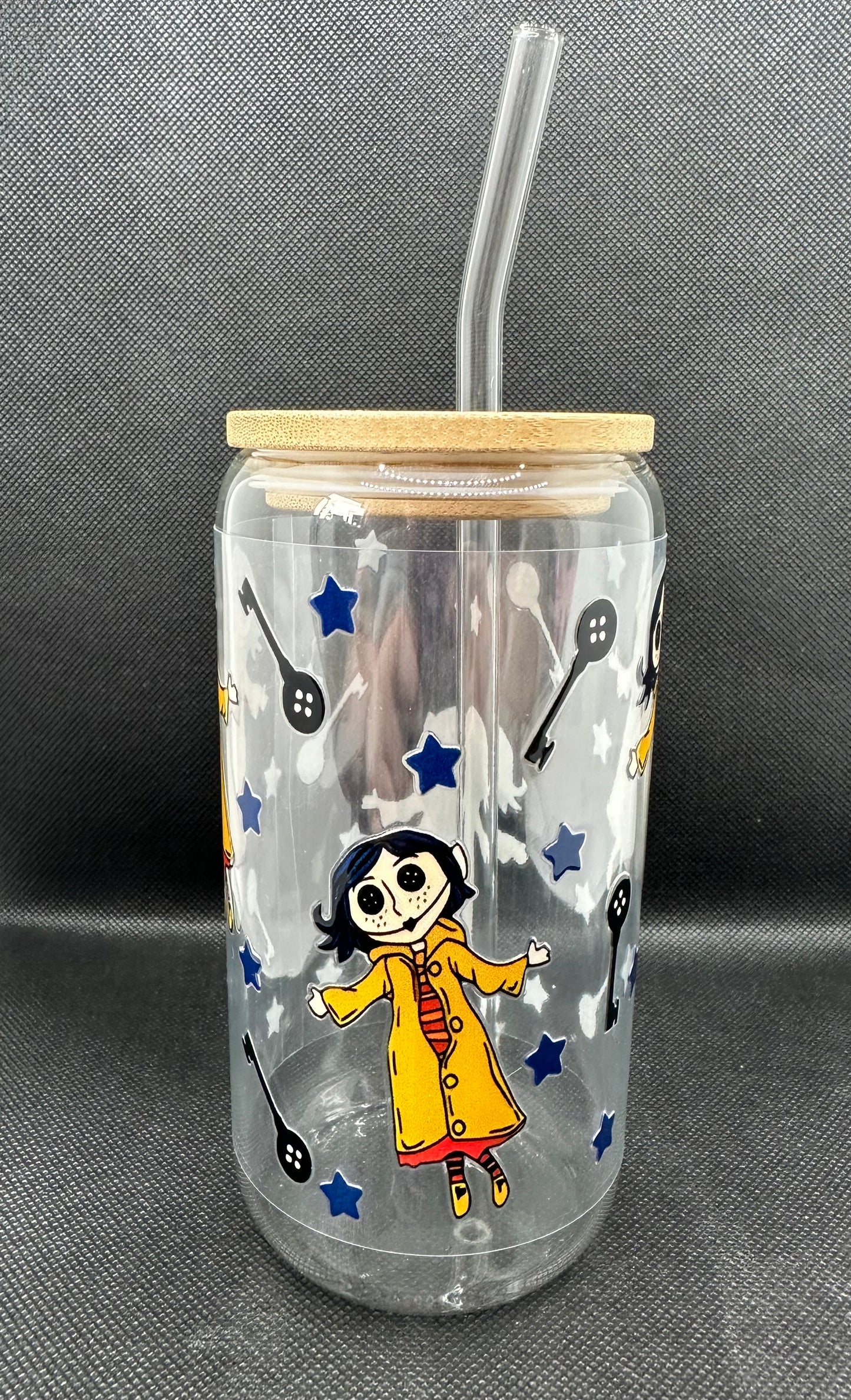Animation Girl inspired 16oz Clear Glass Tumbler with Straw