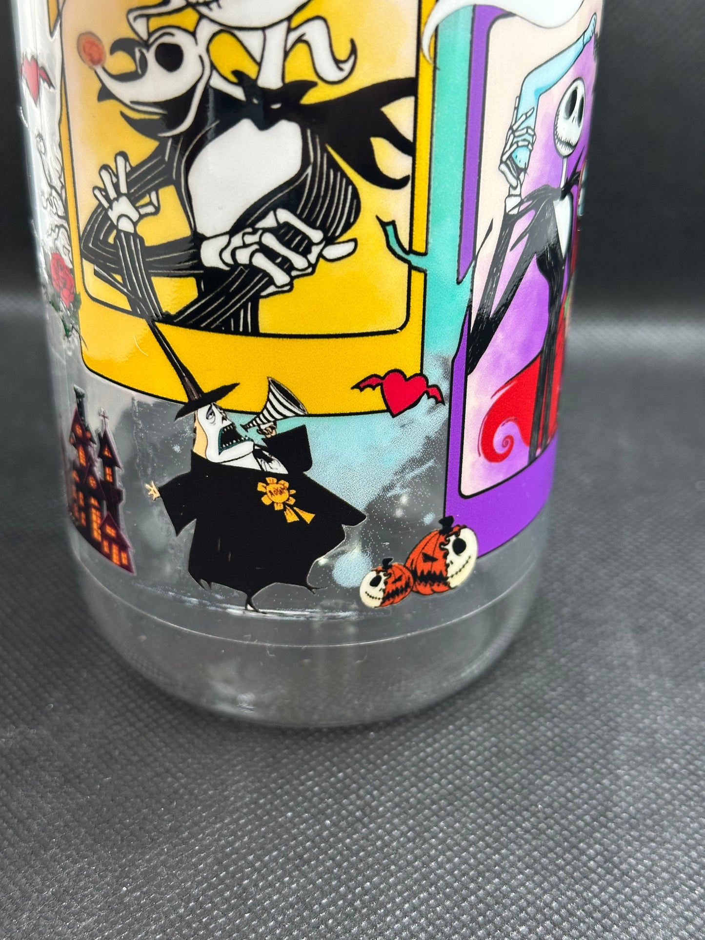 Halloween Animation Movie inspired 16oz Clear Glass Tumbler with Straw