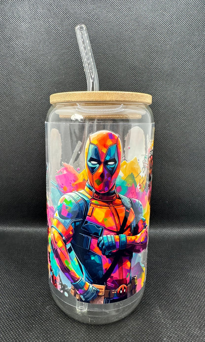 Anti-Hero inspired 16oz Clear Glass Tumbler with Straw
