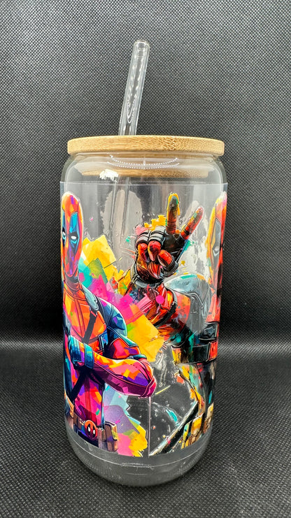 Anti-Hero inspired 16oz Clear Glass Tumbler with Straw