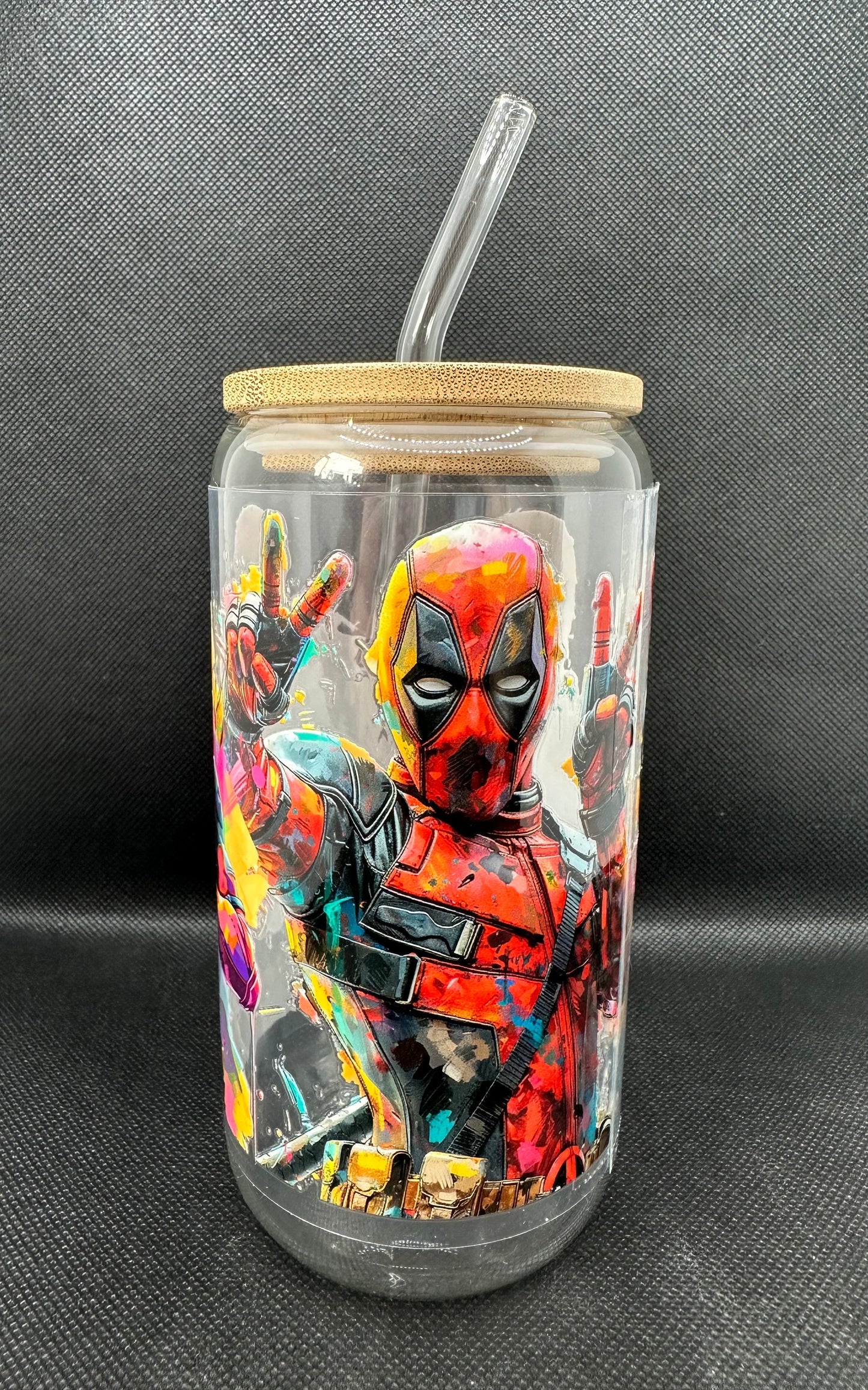 Anti-Hero inspired 16oz Clear Glass Tumbler with Straw