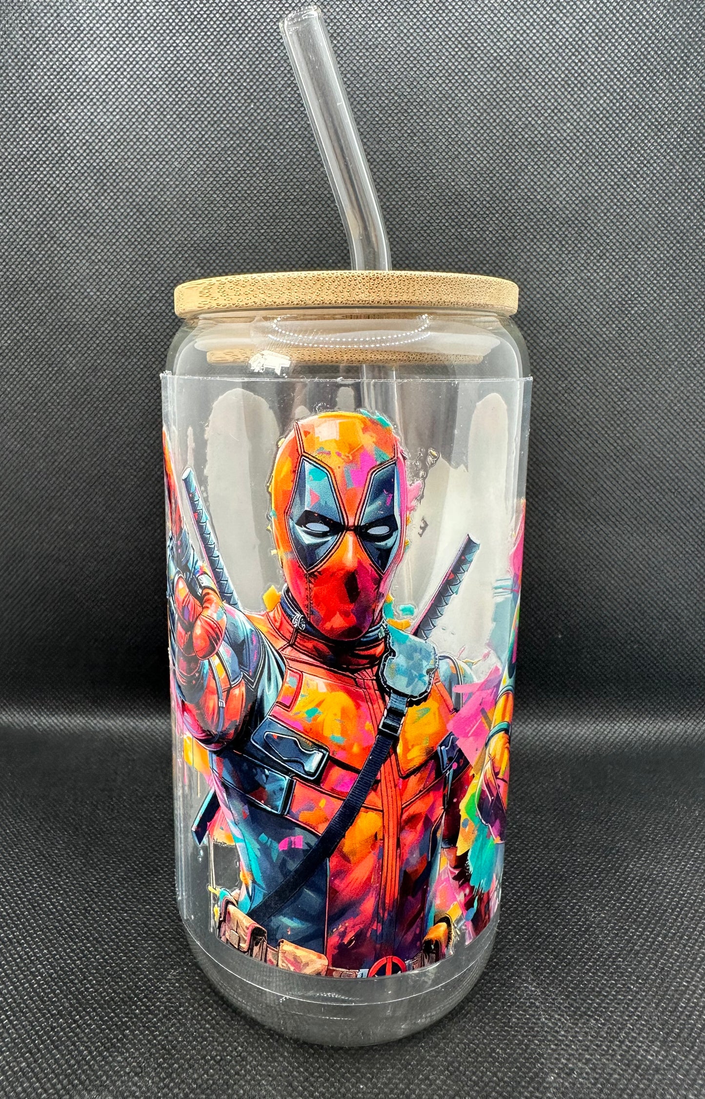Anti-Hero inspired 16oz Clear Glass Tumbler with Straw