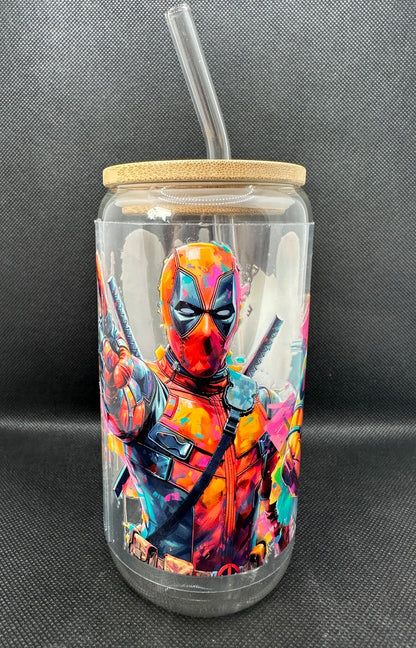 Anti-Hero inspired 16oz Clear Glass Tumbler with Straw