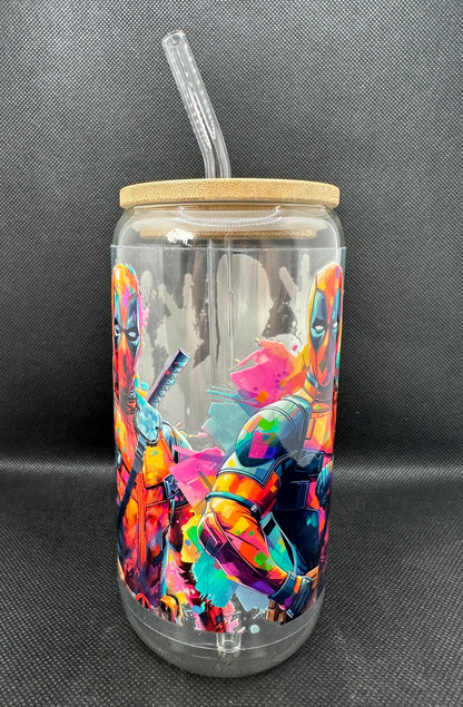 Anti-Hero inspired 16oz Clear Glass Tumbler with Straw