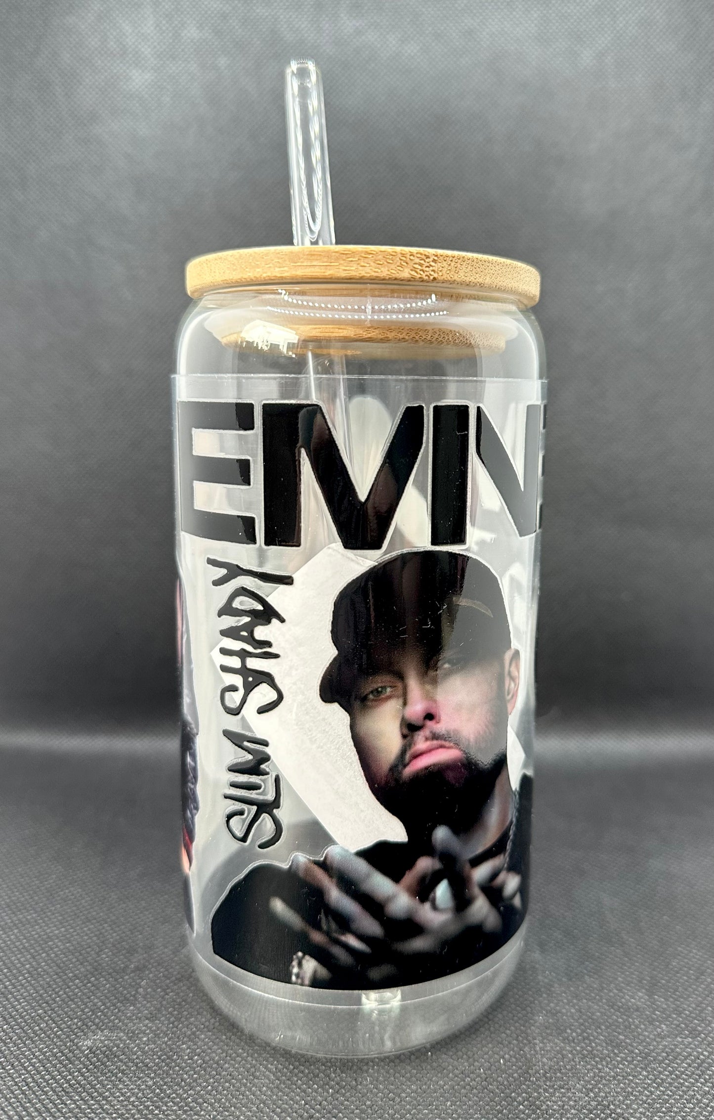 Rapper 16oz Clear Glass Tumbler with Straw