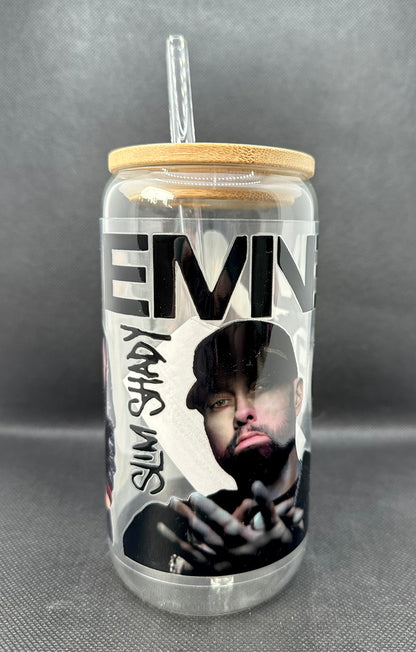 Rapper 16oz Clear Glass Tumbler with Straw
