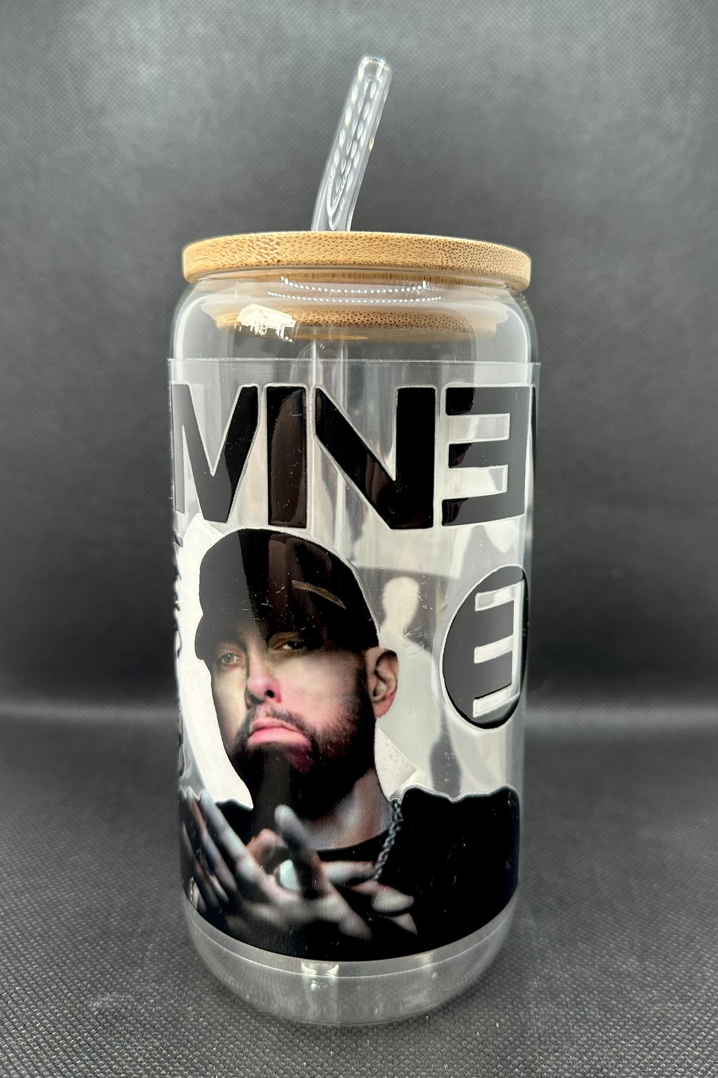 Rapper 16oz Clear Glass Tumbler with Straw