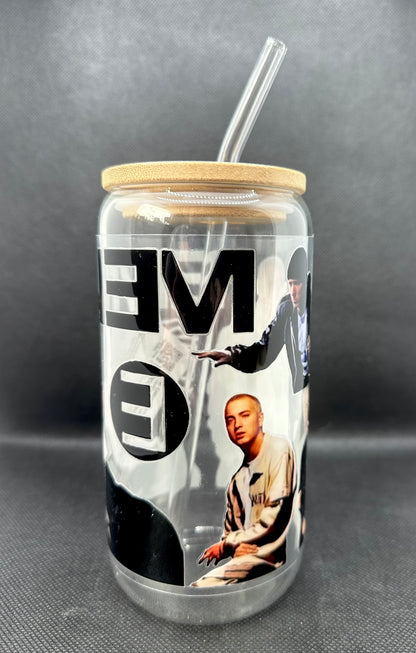 Rapper 16oz Clear Glass Tumbler with Straw