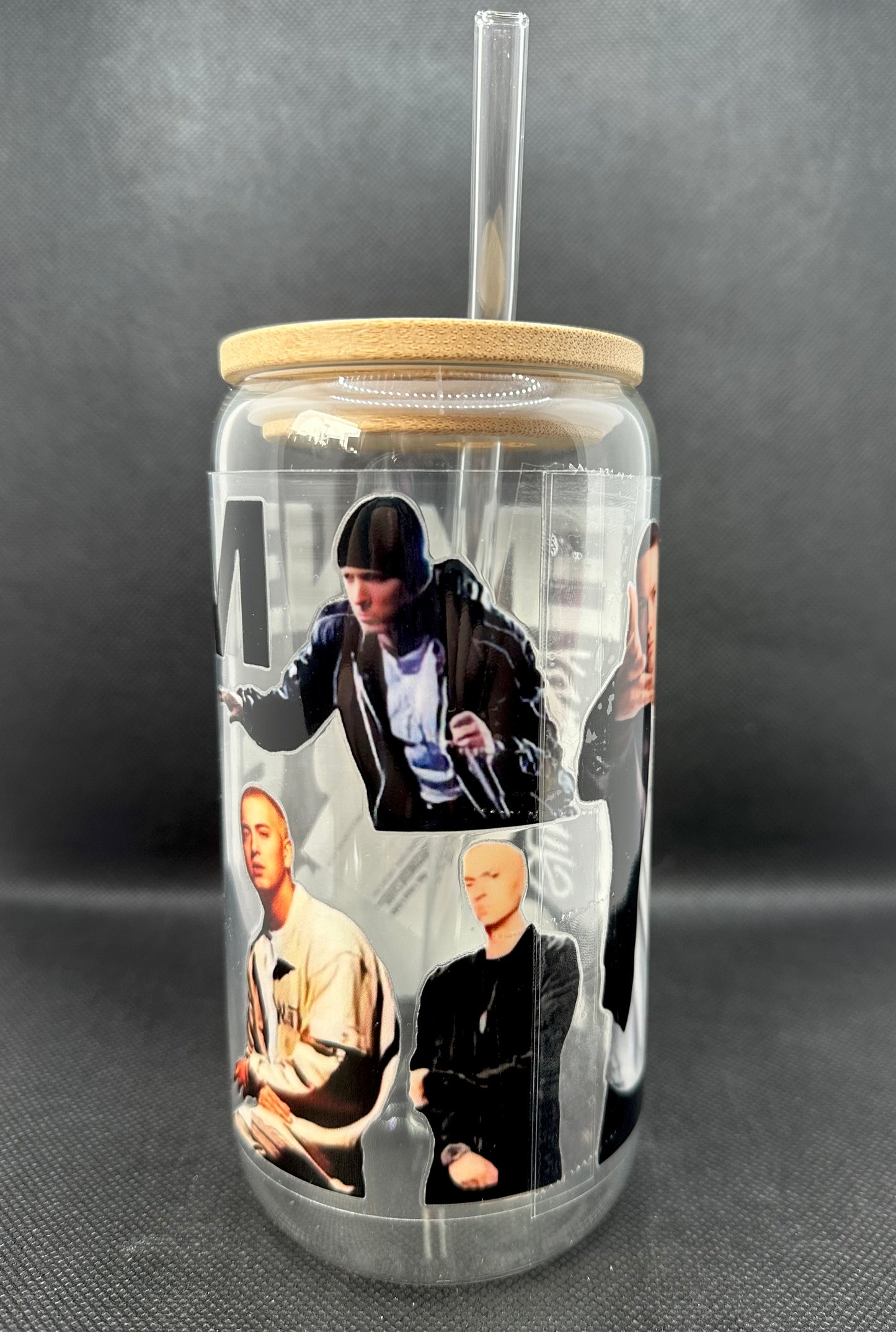 Rapper 16oz Clear Glass Tumbler with Straw