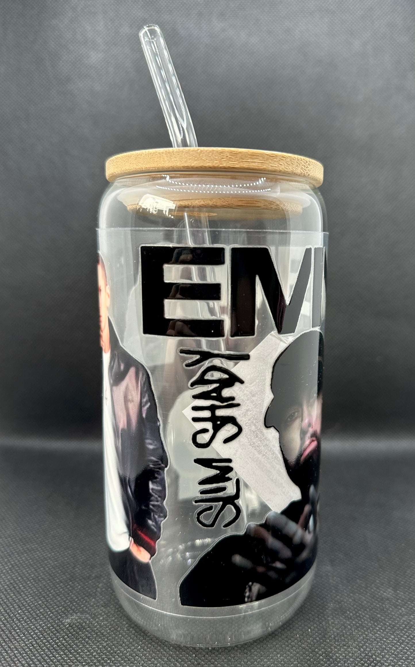 Rapper 16oz Clear Glass Tumbler with Straw