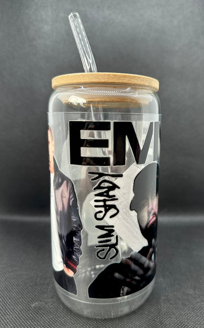 Rapper 16oz Clear Glass Tumbler with Straw