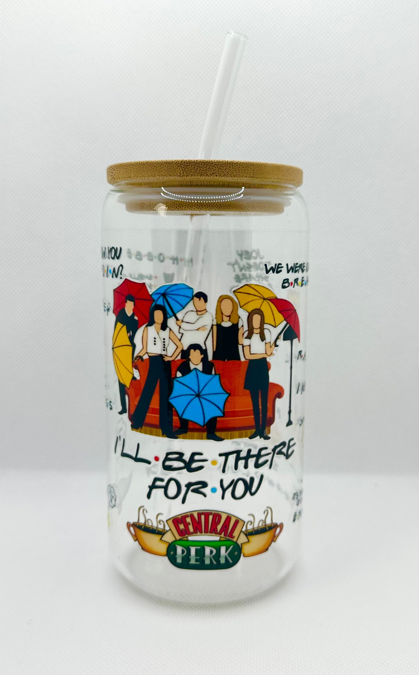 90s Sitcom TV Show Inspired 16oz Glass Tumbler with Straw