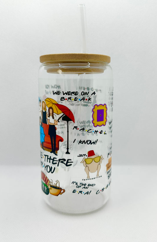 90s Sitcom TV Show Inspired 16oz Glass Tumbler with Straw