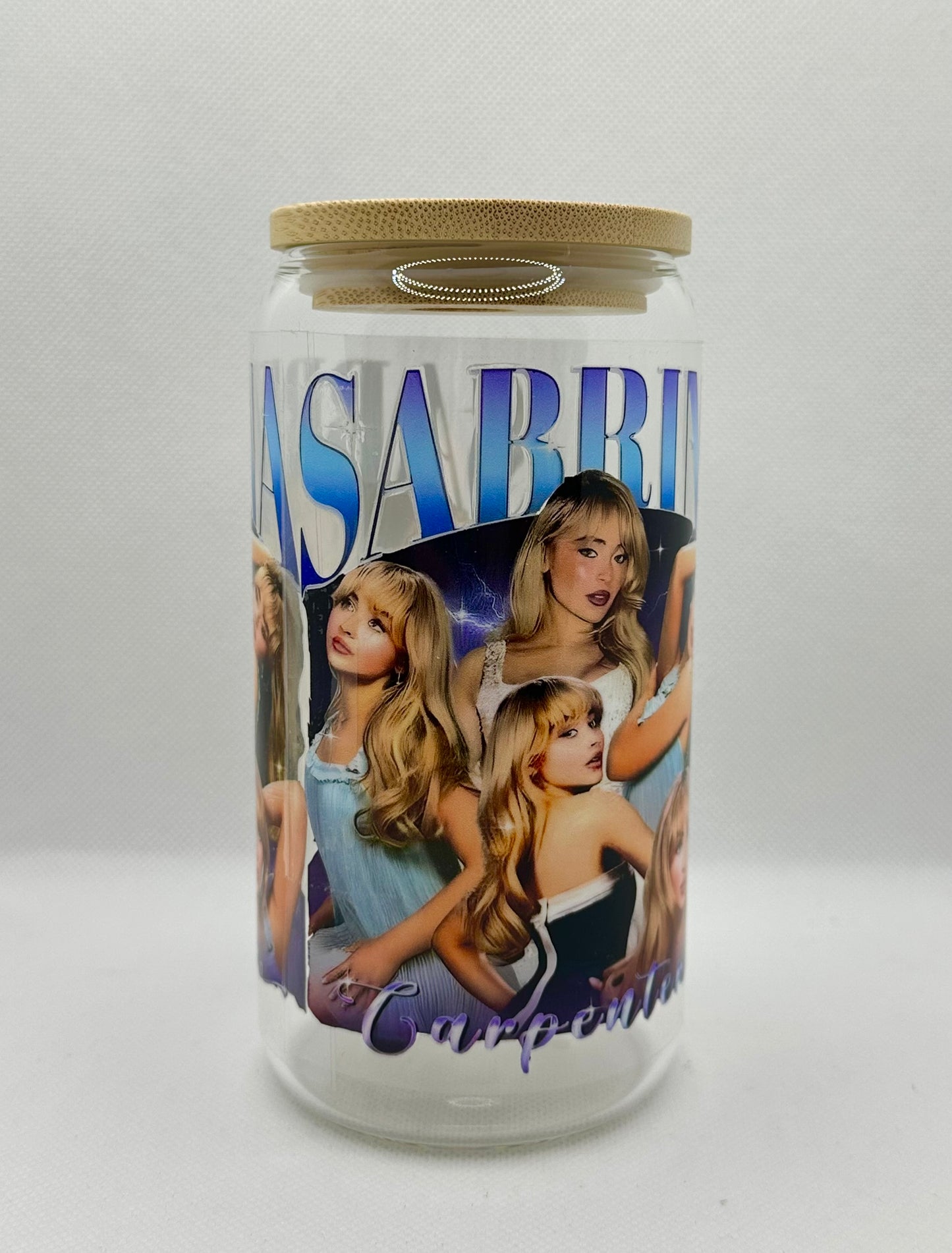 SC 16oz Clear Glass Tumbler with Straw