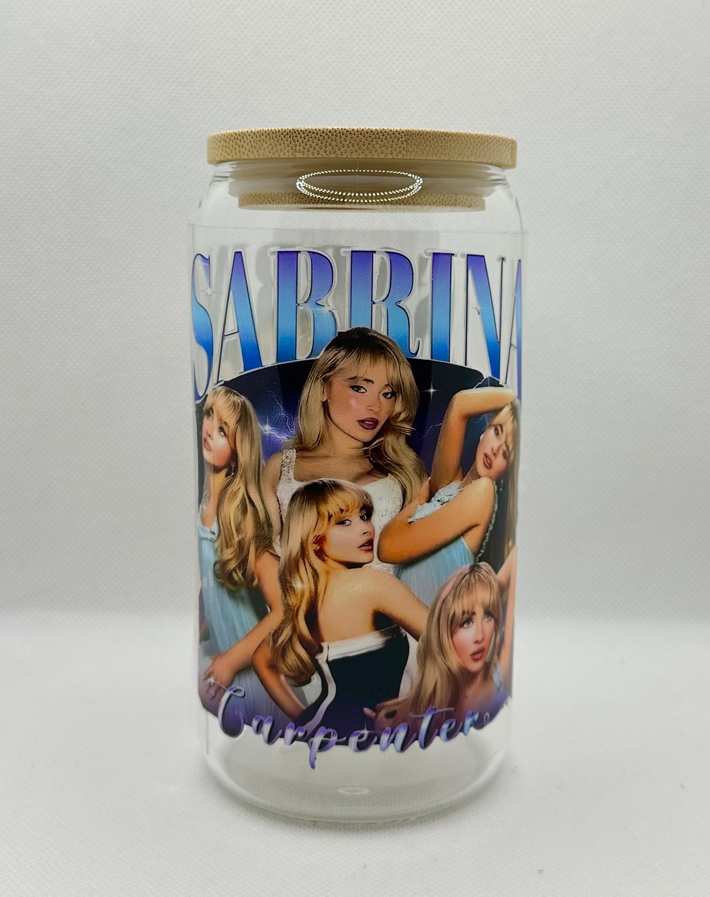 SC 16oz Clear Glass Tumbler with Straw