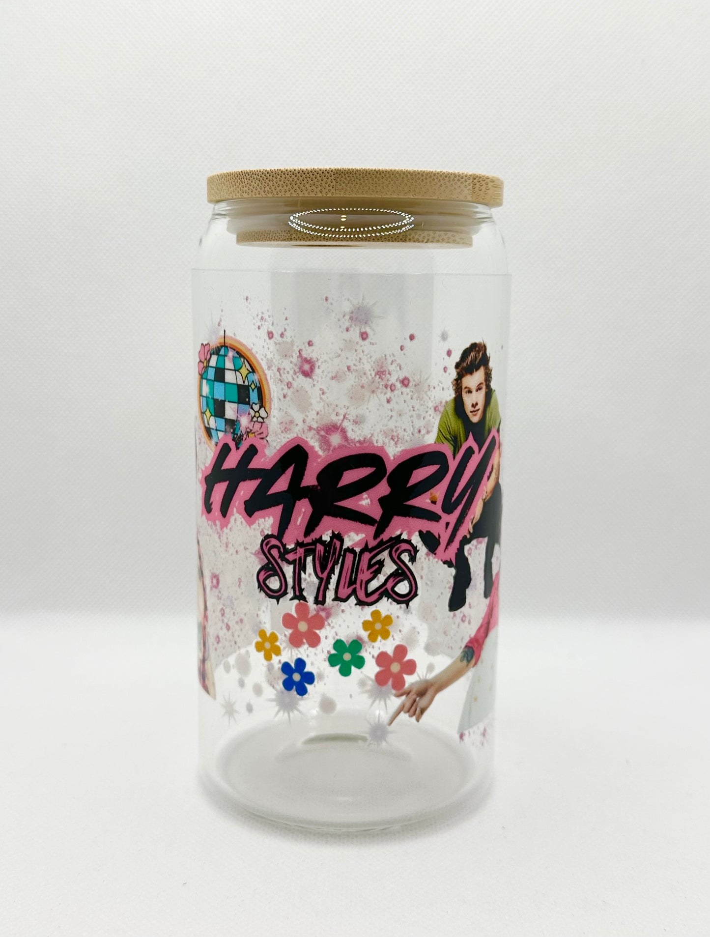 HS 16oz Clear Glass Tumbler with Straw