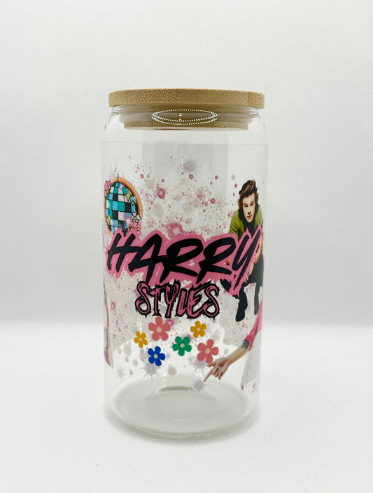 HS 16oz Clear Glass Tumbler with Straw