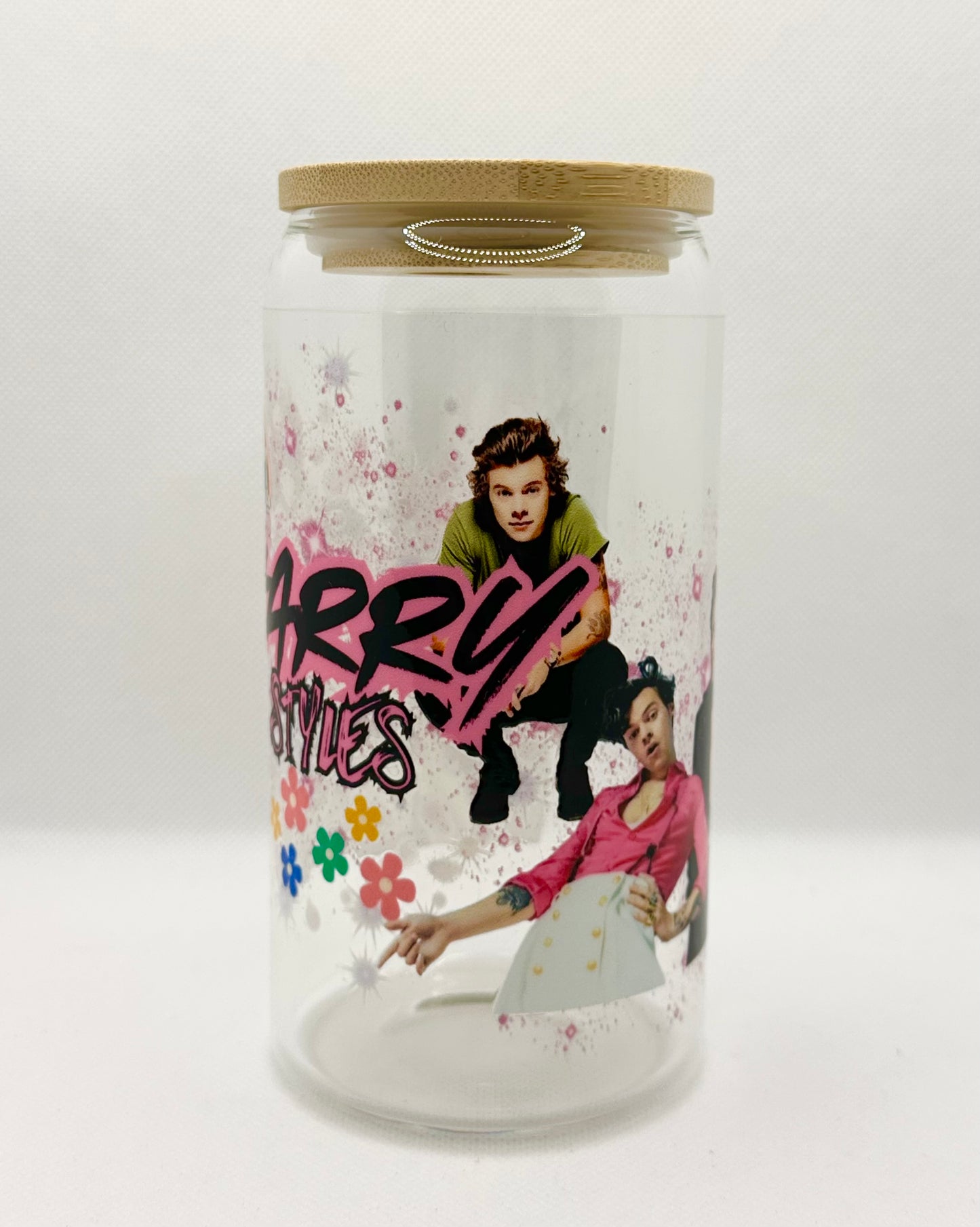 HS 16oz Clear Glass Tumbler with Straw