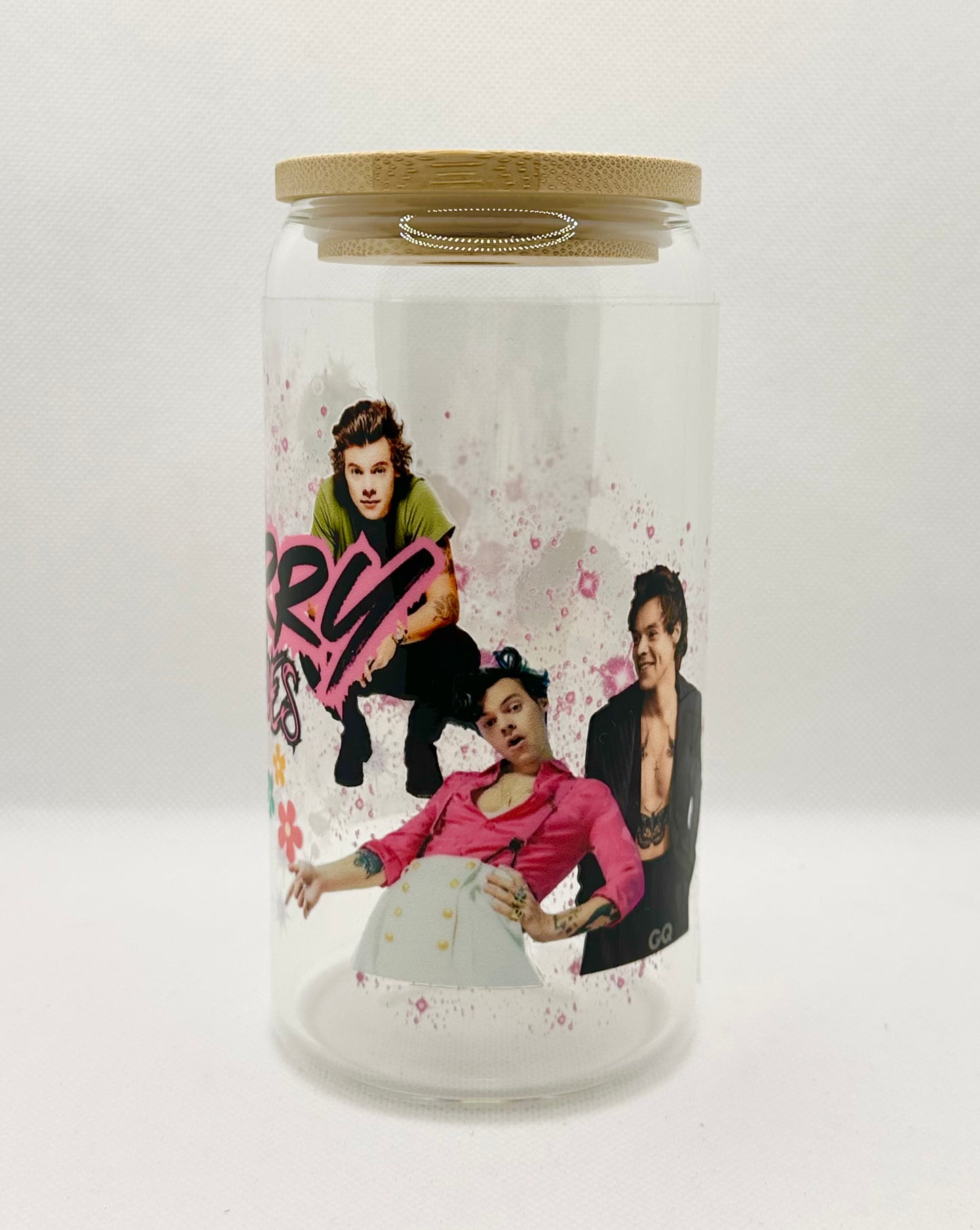 HS 16oz Clear Glass Tumbler with Straw